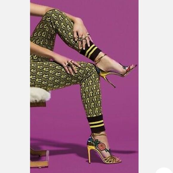 Gucci Gold Lurex Floral Knit Leggings XS(2-4) - Picture 7 of 8